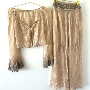 Vintage Boho Free People 2 piece skirt set